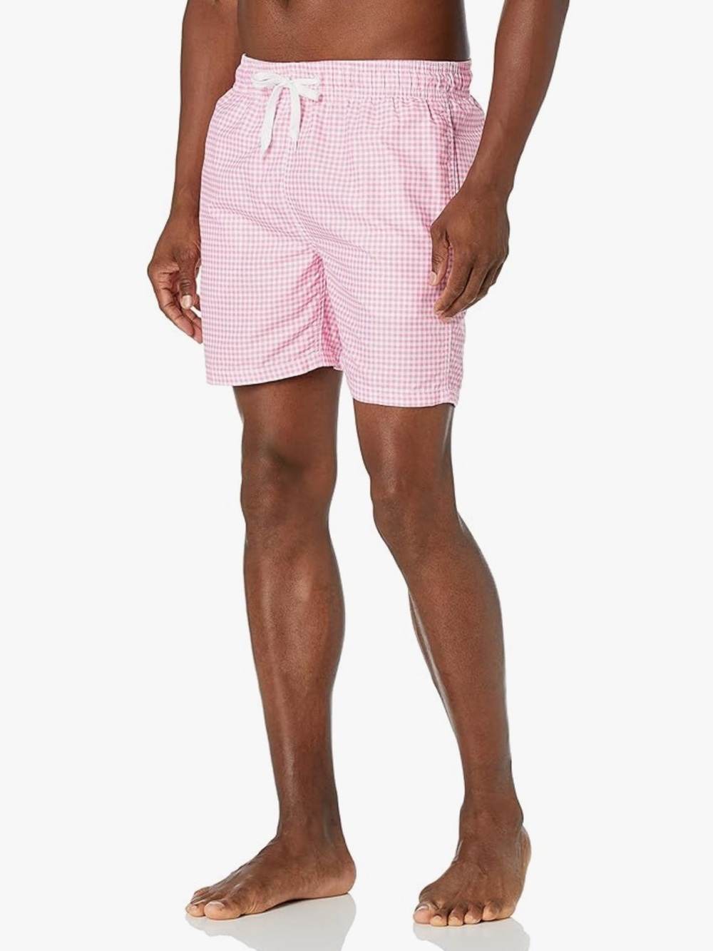 Kanu Surf Pink Gingham Men’s Swim Trunks